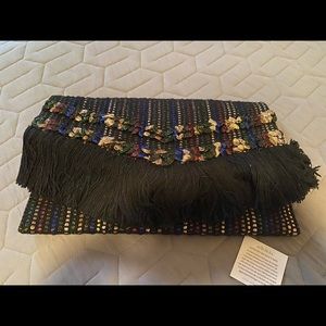 {Stella & Dot} Taj Fringe Tassels Clutch New